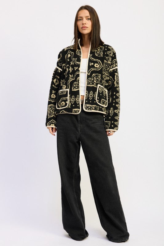 Paisley Sherpa Jacket | Jackets Daverri Fashions