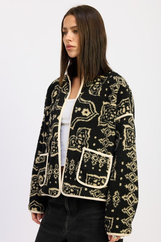 Paisley Sherpa Jacket | Jackets Daverri Fashions