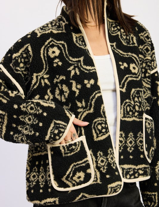 Paisley Sherpa Jacket | Jackets Daverri Fashions