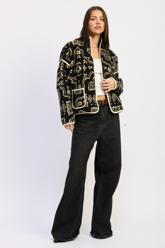 Paisley Sherpa Jacket | Jackets Daverri Fashions