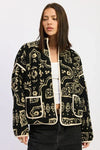 Paisley Sherpa Jacket - DAVERRI FASHIONS