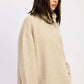 Oversized Turtle Neck Sweater with Stitching - DAVERRI FASHIONS