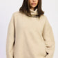 Oversized Turtle Neck Sweater with Stitching - DAVERRI FASHIONS