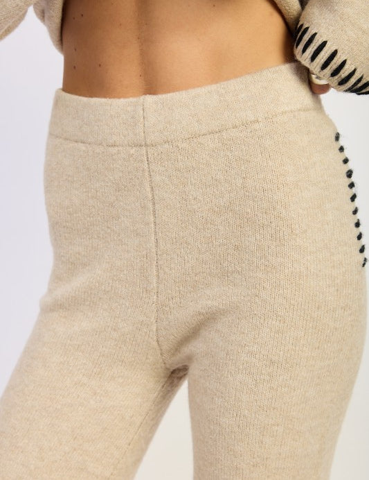Wide Leg Pants with Blanket Stitching | Pants Daverri Fashions