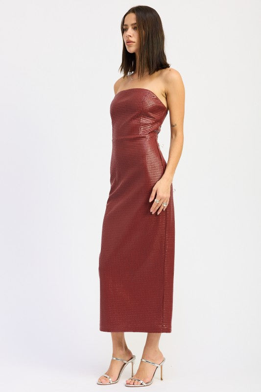 CHINTZ TEXTURED TUBE MIDI DRESS | Midi Dresses Daverri Fashions