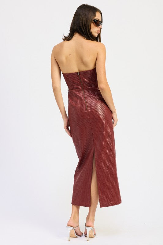 CHINTZ TEXTURED TUBE MIDI DRESS | Midi Dresses Daverri Fashions