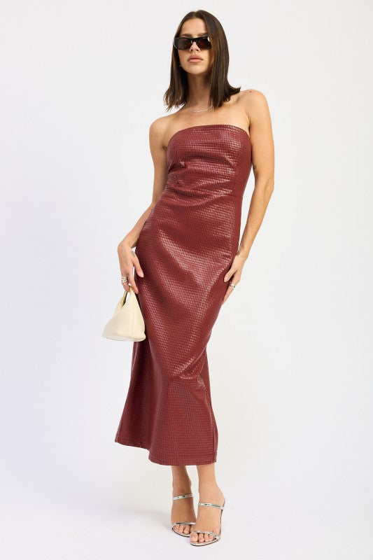 CHINTZ TEXTURED TUBE MIDI DRESS | Midi Dresses Daverri Fashions