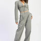 Pleated Wide Leg Trouser with Rhinestones - DAVERRI FASHIONS