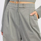 Pleated Wide Leg Trouser with Rhinestones - DAVERRI FASHIONS