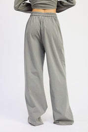 Pleated Wide Leg Trouser with Rhinestones | Pants Daverri Fashions