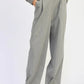 Pleated Wide Leg Trouser with Rhinestones - DAVERRI FASHIONS