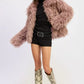 SHAGGY FAUX FUR COAT WITH COLLAR - DAVERRI FASHIONS