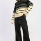 Fair Isle Striped Oversized Sweater - DAVERRI FASHIONS