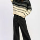 Fair Isle Striped Oversized Sweater - DAVERRI FASHIONS
