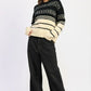 Fair Isle Striped Oversized Sweater - DAVERRI FASHIONS