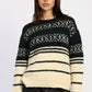 Fair Isle Striped Oversized Sweater - DAVERRI FASHIONS