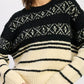Fair Isle Striped Oversized Sweater - DAVERRI FASHIONS