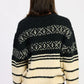 Fair Isle Striped Oversized Sweater - DAVERRI FASHIONS