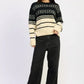 Fair Isle Striped Oversized Sweater - DAVERRI FASHIONS