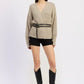 Wrapped Cardigan with Belt - DAVERRI FASHIONS