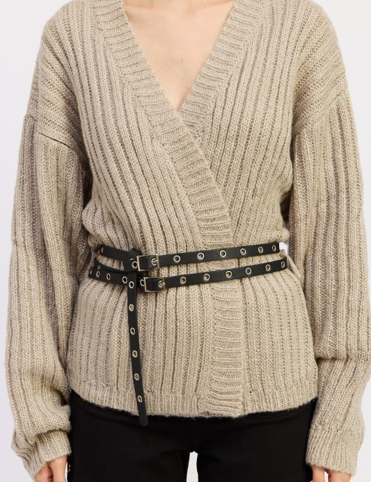 Wrapped Cardigan with Belt | Cardigans Daverri Fashions