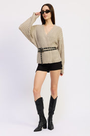 Wrapped Cardigan with Belt | Cardigans Daverri Fashions
