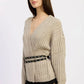 Wrapped Cardigan with Belt - DAVERRI FASHIONS