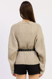 Wrapped Cardigan with Belt | Cardigans Daverri Fashions