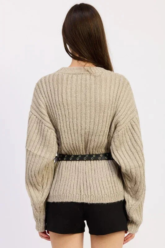 Wrapped Cardigan with Belt - DAVERRI FASHIONS