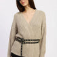 Wrapped Cardigan with Belt - DAVERRI FASHIONS