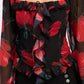 FLORAL LONG SLEEVE RUFFLED TOP - DAVERRI FASHIONS