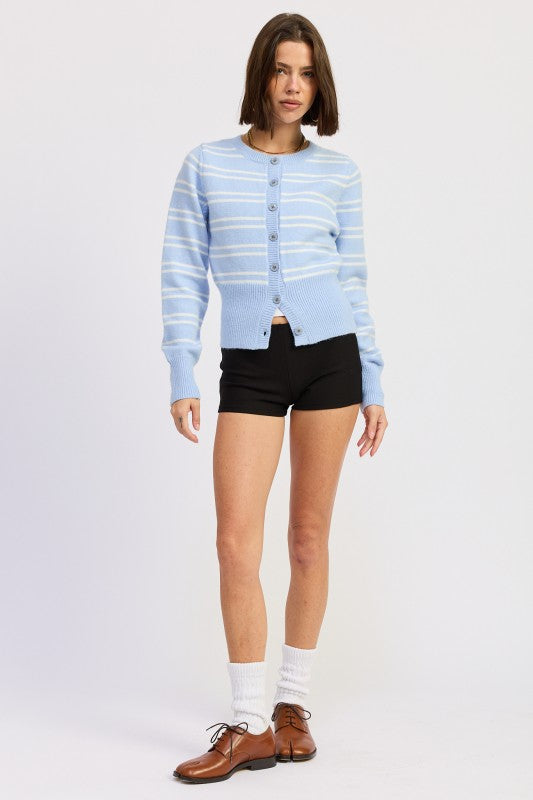 Button Down Striped Cardigan | Cardigans Daverri Fashions