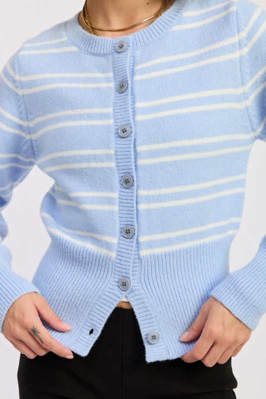Button Down Striped Cardigan | Cardigans Daverri Fashions