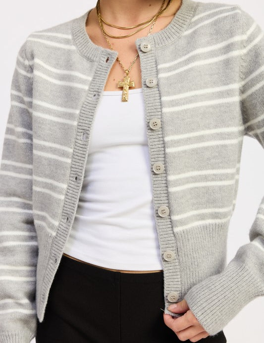 Button Down Striped Cardigan | Cardigans Daverri Fashions