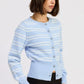 Button Down Striped Cardigan - DAVERRI FASHIONS