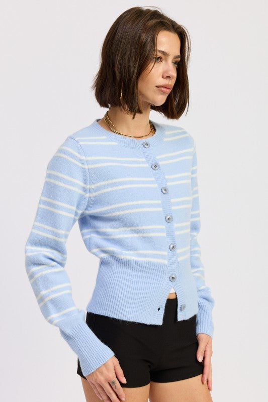 Button Down Striped Cardigan | Cardigans Daverri Fashions