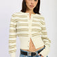 Button Down Striped Cardigan - DAVERRI FASHIONS
