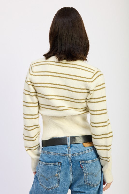 Button Down Striped Cardigan | Cardigans Daverri Fashions