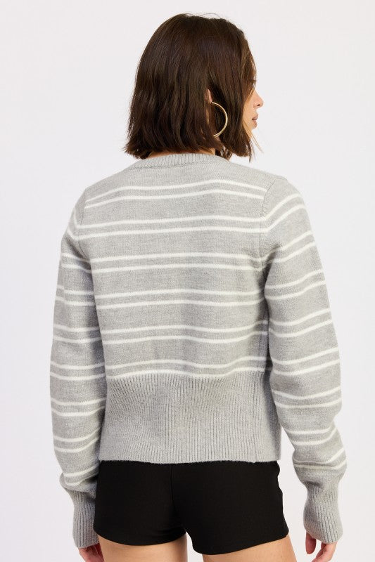 Button Down Striped Cardigan | Cardigans Daverri Fashions