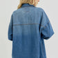 RISEN Full Size Snap Down Long Sleeve Denim Shacket Shackets