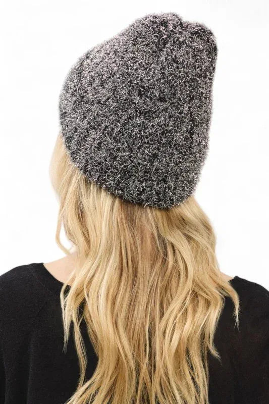 Lurex Fuzzy Winter Beanie - DAVERRI FASHIONS