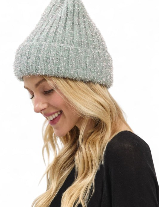 Lurex Fuzzy Winter Beanie | Daverri Fashions