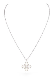 Opal Clover Stone Pendant Necklace | Necklaces Daverri Fashions