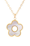 MOP Flower Pendant Neckle - DAVERRI FASHIONS