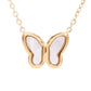 MOP Petite Butterfly Pendant Necklace - DAVERRI FASHIONS