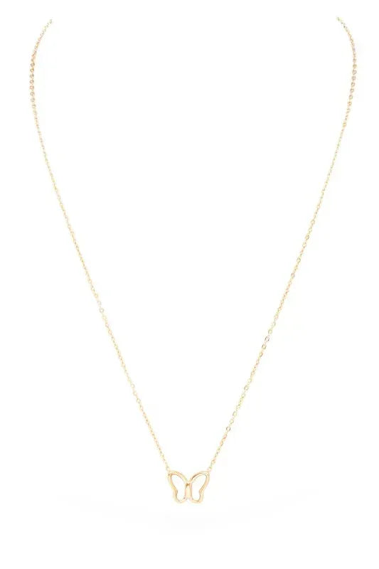 MOP Petite Butterfly Pendant Necklace - DAVERRI FASHIONS
