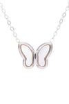 MOP Petite Butterfly Pendant Necklace - DAVERRI FASHIONS