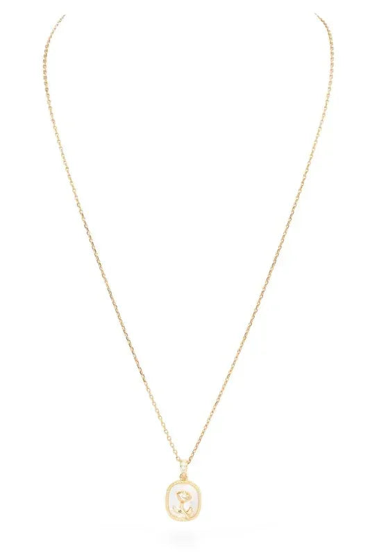 Rose MOP Dainty Pendant Necklace - DAVERRI FASHIONS