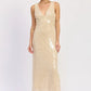 Emory Park Embellished Sequin Open Scoop Back Midi Dress - DAVERRI FASHIONS