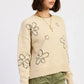 Floral Whipstitch Sweater - DAVERRI FASHIONS